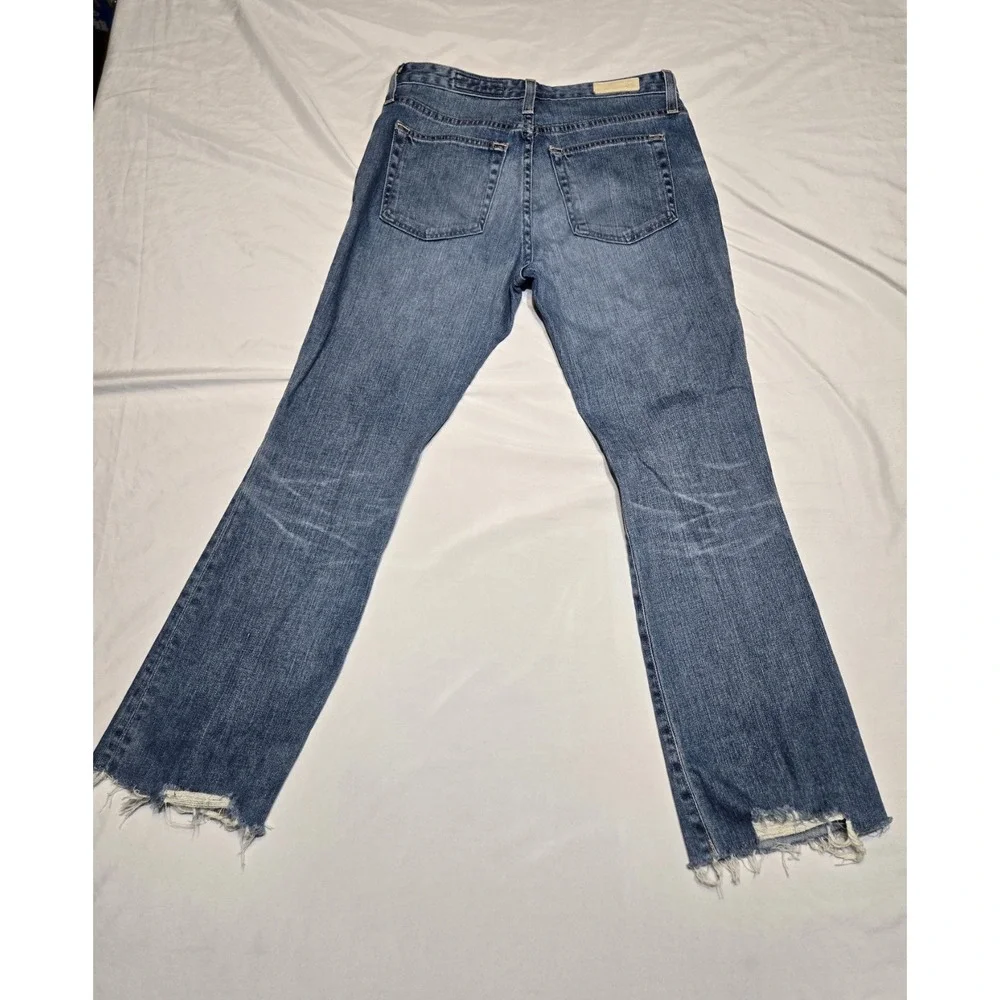 Ag-Ed Denim Adriano Goldschmied MidRise Jeans Fray Hem 27R Med Wash Blue Boot